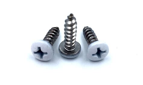 painted sheet metal screws|white painted stainless steel screws.